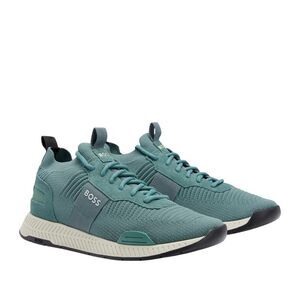 Boss Mens Titanium Suede Panel Running Sneakers / Green